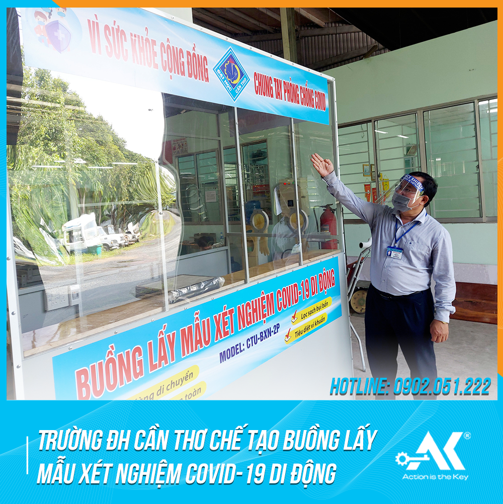 Trường ĐH Cần Thơ chế tạo buồng lấy mẫu xét nghiệm COVID-19 di động